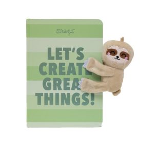 LIBRETA A5 CON PELUCHE PEREZOSO LET?S CREATE GREAT THINGS