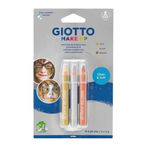 MAQUILLAJE LAPIZ GIOTTO COLORES METALIZADOS BLISTER 3 UDS