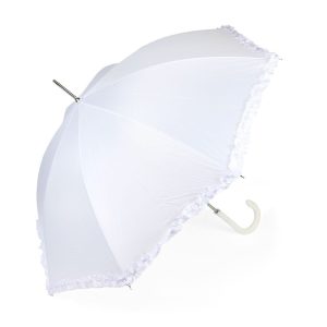 PARAGUAS LARGO MUJER AUTO PUNTILLA BLANCO WEDDING 61/8