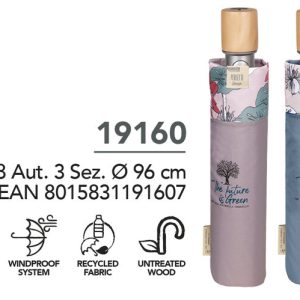 PARAGUAS MUJER MINI PLEGABLE 54/8 AUT, 3 SECT, BORDE LOTO