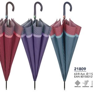 PARAGUAS MUJER 63/8 AUT, ESTAMPADO GEOMETRICA LIGERA