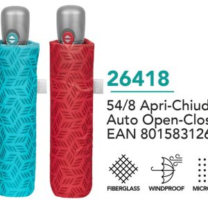 PARAGUAS MUJER PLEGABLE 54/8 ABRE/CIERRA , IMPRESION GEOMETR