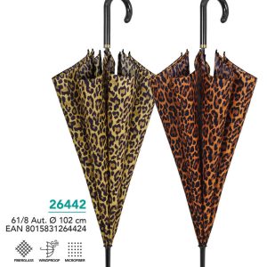 PARAGUAS MUJER 61/8 AUT, IMPRESION DE LEOPARDO