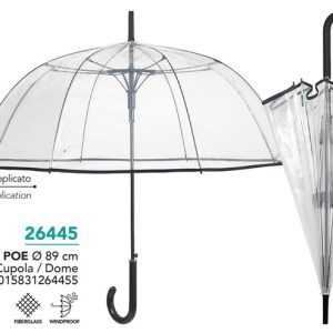 PARAGUAS MUJER 61/8 AUT, FORMA DE CUPULA, POE TRANSPARENTE