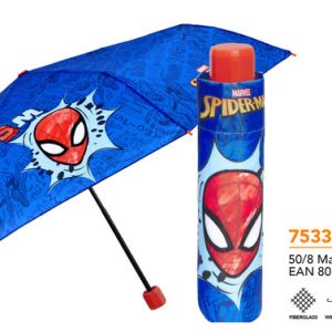 PARAGUAS INFANTIL MINI PLEGABLE 50/8 MAN, 3 SECT, SPIDERMAN