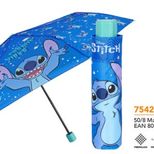PARAGUAS INFANTIL MINI PLEGABLE 50/8 MAN, 3 SECT, LILO & STI