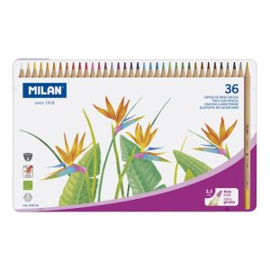 CAJA METALICA 36 LAPICES COLORES MILAN
