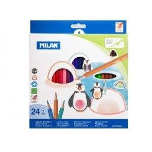 CAJA 24 LAPICES COLORES TRIANGULARES MILAN