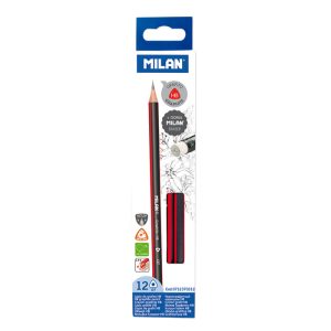 LAPIZ MILAN TRIANGULAR GRAFITO HB CON GOMA