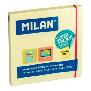 NOTAS ADHESIVAS MILAN 76X76 SUPER STICKY AMARILLO