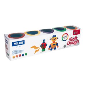 PASTA BLANDA BASIC SOFT DOUGH 142 G 5 COLORES GLITTER