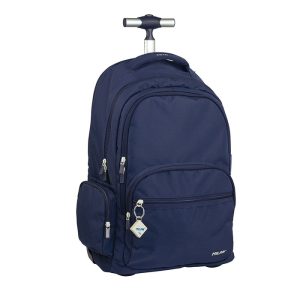 MOCHILA CON RUEDAS 6 CREMALLERAS (25L) AZUL MARINO