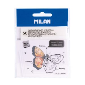 NOTAS ADHESIVAS MILAN 76X76MM TRANSPARENTE BLANCO