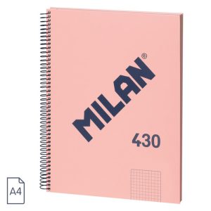 BLOC ESPIRAL MILAN 80 HOJAS A4 CUADRO 5 MM SERIE 1918 ROSA