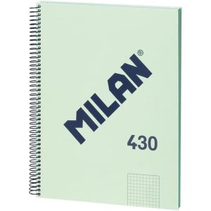 BLOC ESPIRAL MILAN 80 HOJAS A4 CUADRO 5 MM SERIE 1918 VERDE