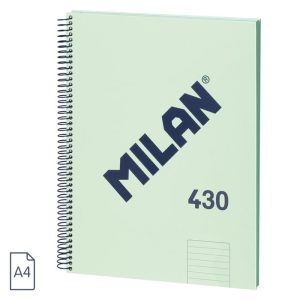 BLOC ESPIRAL MILAN 80 HOJAS A4 HORIZNTAL SERIE 1918 VERDE