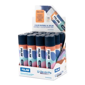 EXPOSITOR 12 BARRAS DE PEGAMENTO AZUL 21 G SERIE THE FUN