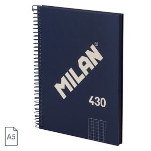 BLOC ESPIRAL MILAN A5 CUADRO 5 MM 80H SERIE 1918 AZUL