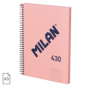 BLOC ESPIRAL MILAN A5 CUADRO 5 MM 80H SERIE 1918 ROSA