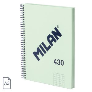 BLOC ESPIRAL MILAN A5 CUADRO 5 MM 80H SERIE 1918 VERDE