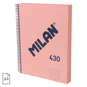BLOC ESPIRAL MILAN 120 HOJAS A4 CUADRO 5 MM SERIE 1918 ROSA