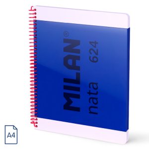 CUADERNO A4 ESPIRAL TAPA DURA CUADROS 5X5 80H NATA AZUL