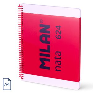 CUADERNO A4 ESPIRAL TAPA DURA 80H LISO MILAN NATA 624 ROSA