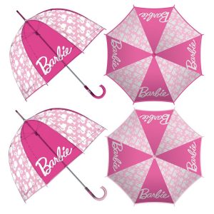 PARAGUAS INFANTIL BURBUJA TRANSP, BARBIE 48/8 2MOD SURT