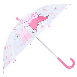 PARAGUAS INFANTIL MANUAL TRANSPARENTE PEPPA PIG RAINY DAYS