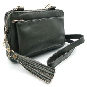 BOLSO PIEL NAPA BANDOLERA DOBLE VERDE