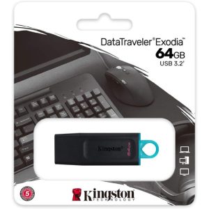 PENDRIVE USB 3,2 64GB DATA TRAVELER EXODIA KINGSTON