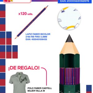 EXPOSITOR 120 LAPIZ FABER CASTELL JANUS 2160 BICOLOR + POLO