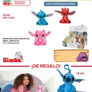 LOTE 12 PELUCHES STITCH ANGEL LEROY 20 CM + LLAVEROS GRATIS