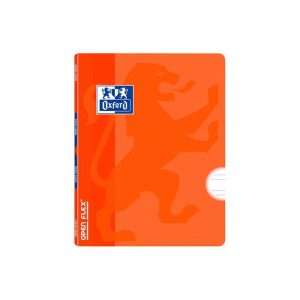 LIBRETA GRAPADA TAPA PLASTICO A5+ 48H PAUTA 3,5MM NARANJA