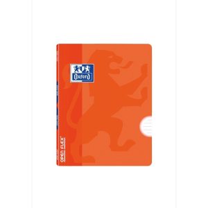 LIBRETA GRAPADA TAPA PLASTICO A5+ 48H HORIZONTAL NARANJA