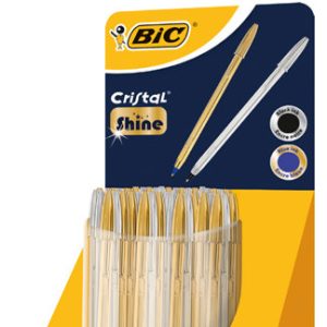 EXPOSITOR 40 BOLIGRAFO BIC CRISTAL CELEBRATE ORO Y PLATA