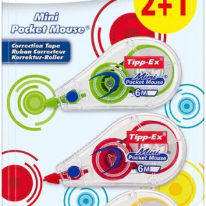 CORRECTOR BIC MINI POCKET MOUSE FASHION BLIST 2+1 UD 926396