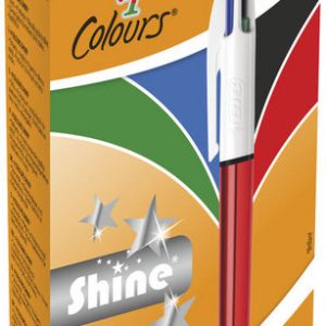 BOLIGRAFO BIC 4C SHINE ROJO