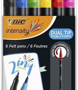 ROTULADOR BIC INTENSITY DOBLE PUNTA PINCEL 6 COLORES SURTID