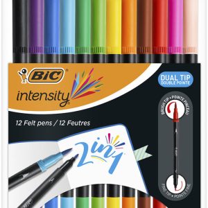 ROTULADOR BIC INTENSITY DOBLE PUNTA PINCEL 12 COLORES SURTI