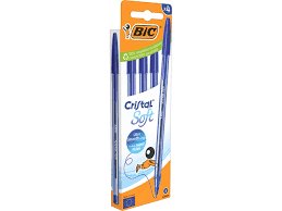 BLISTER 4 BOLIGRAFO BIC CRISTAL SOFT AZUL
