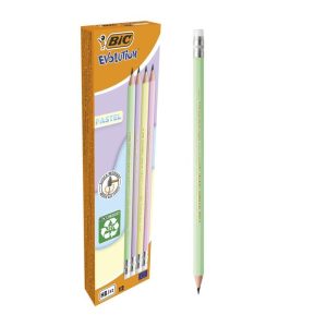 LAPIZ BIC EVOLUTION PASTEL CON GOMA