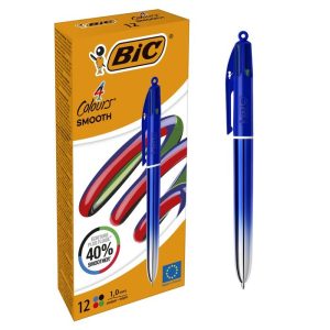 BOLIGRAFO BIC 4 COLORES SMOOTH AZUL