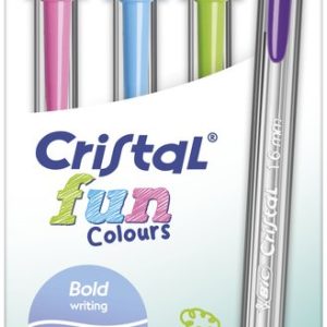 BLISTER 4 BOLIGRAFO BIC CRISTAL LARGE FUN COLORES SURTIDOS