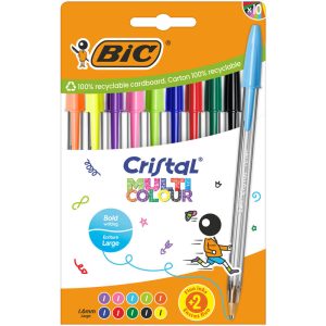BLISTER 10 BOLIGRAFO BIC CRISTAL LARGE FUN COLORES SURTIDOS