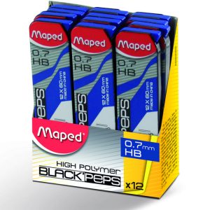 MINAS MAPED 0,7 MM HB ESTUCHE 12 UDS