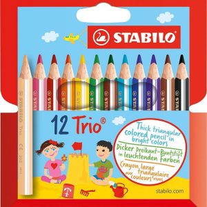 LAPIZ STABILO TRIO GRUESO CORTO 12 COLORES SURTIDOS