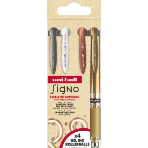 SET 4 BOLIGRAFO UNIBALL SIGNO UM-153 COLORES METALICOS