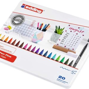 ROTULADOR EDDING 1200 20 COLORES SURTIDOS CAJA METALICA