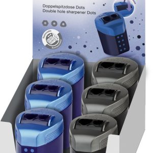 SACAPUNTAS FABER CASTELL DOBLE ROLLON DOTS AZUL Y NEGRO